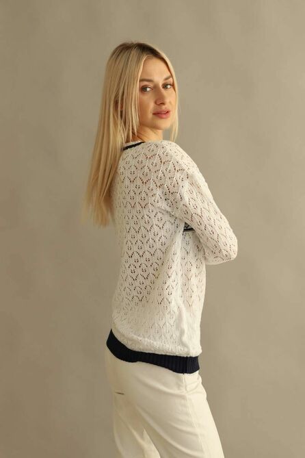 Джемпер Romgil 420ТН белый,темно-синий(164)