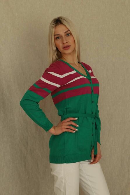 Кардиган Romgil 751ТВ зеленый,сиреневый(152)
