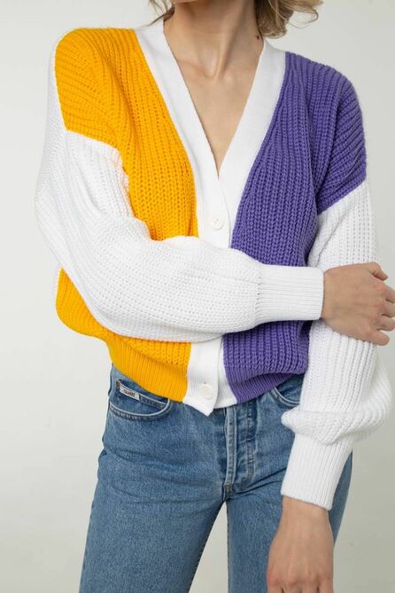 Жакет Romgil 683ПТЗ белый,шафрановый,сиреневый