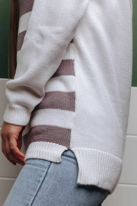 Джемпер Romgil 680ХТЗ белый,серо-коричневый