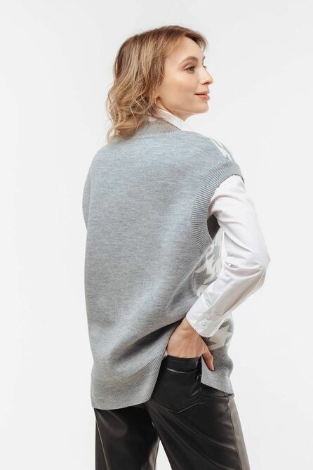 Жилет Romgil 686ШТЗ серо-голубой,молочный