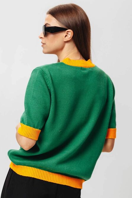 Джемпер Romgil 728ХТЗ зеленый,оранжевый
