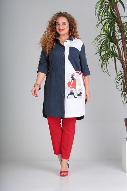 Кардиган, Брюки SandyNa 13591 сине-красный