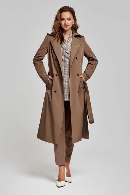 Плащ SandyNa 130602 орехово-шоколадный Плащ SandyNa 130602 орехово-шоколадный