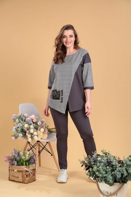 Костюм брючный SandyNa 130529 графит