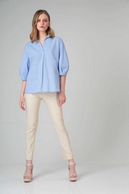 Блузка SandyNa 130431 голубой Блузка SandyNa 130431 голубой