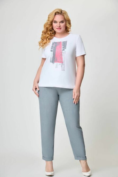 Костюм брючный СлавияЭлит 500 клетка_коралл