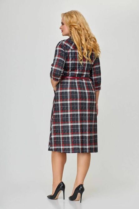 Офисное платье СлавияЭлит 504 красная_клетка