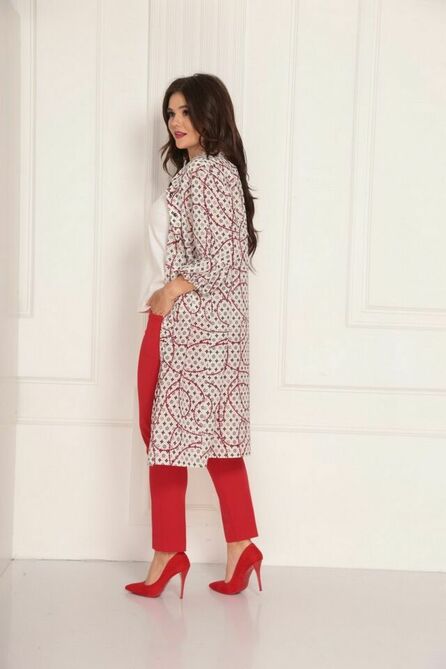 Кардиган, Брюки, Топ Solomeya Lux 715 красный