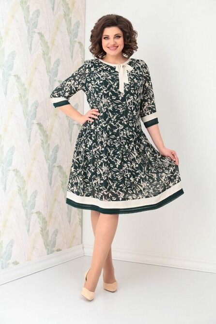 Вечернее платье Solomeya Lux 899 зеленый-белый