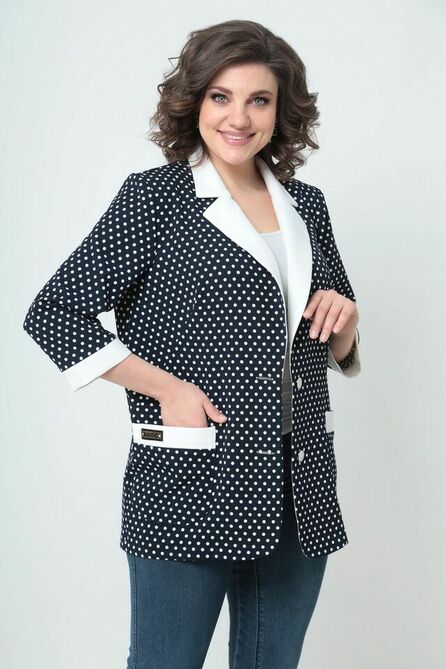 Жакет Solomeya Lux 914 синий-белый