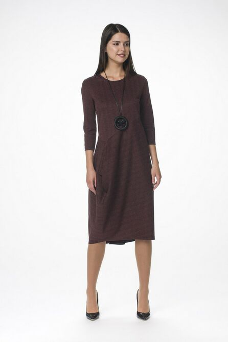 Повседневное платье Stilville 18C1557 бордо