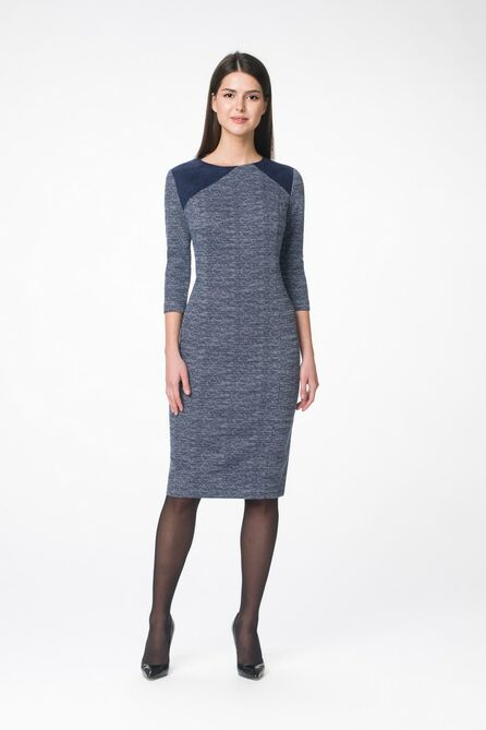 Офисное платье Stilville 18С1432 синий