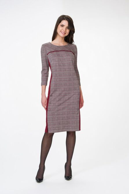 Повседневное платье Stilville 18C1595 бордо,серый,черный