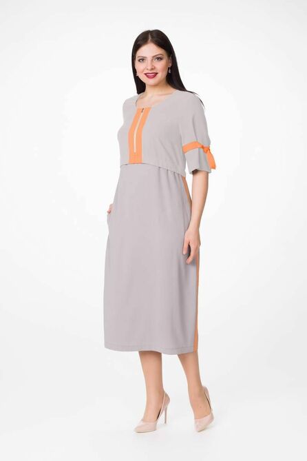 Повседневное платье Stilville 22С1628	серый,оранжевый