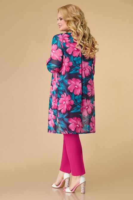Кардиган, Брюки, Топ Svetlana Style 970 цветы+фуксия