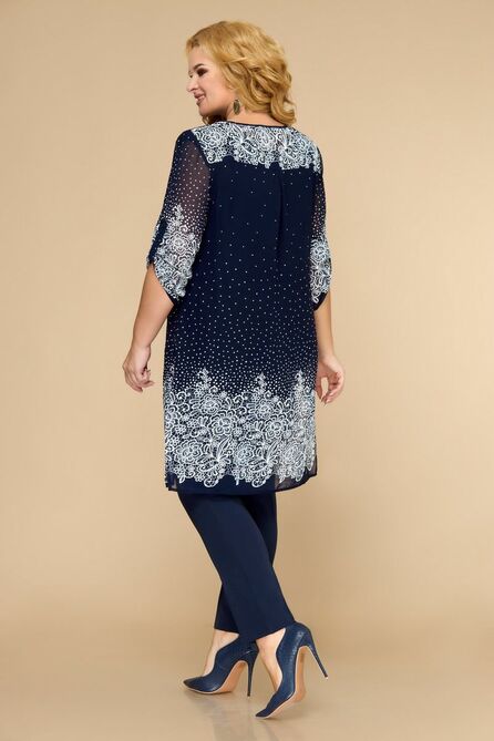 Кардиган, Брюки, Блуза Svetlana Style 1394 синий+узор Кардиган, Брюки, Блуза Svetlana Style 1394 синий+узор