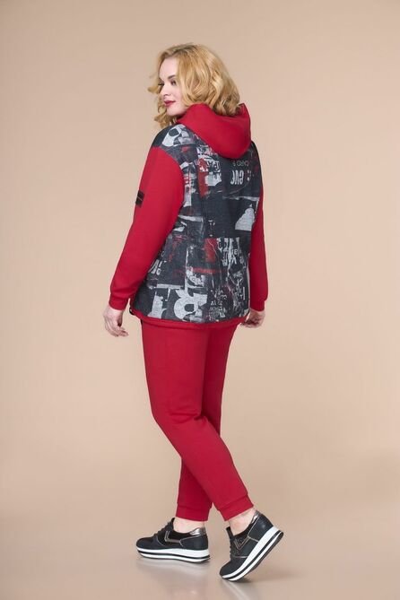 Спортивный костюм Svetlana Style 1628 красный+принт