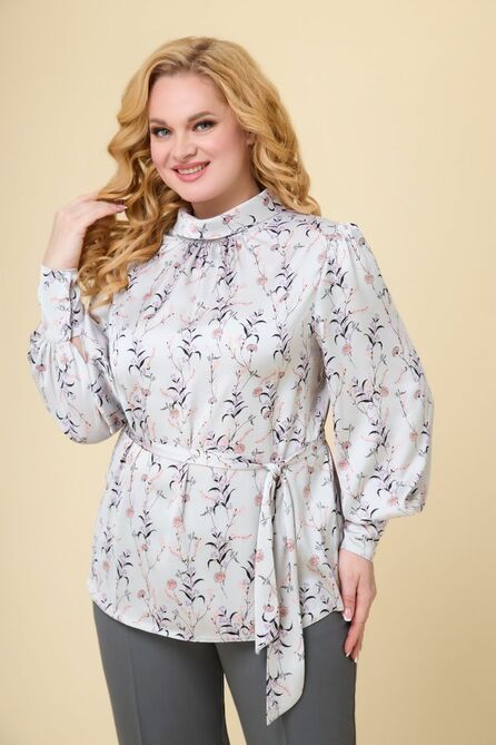 Блузка Svetlana Style 1734 серый+молочный Блузка Svetlana Style 1734 серый+молочный