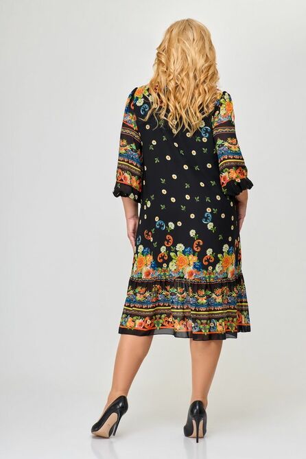 Повседневное платье Svetlana Style 1754 черный+узор