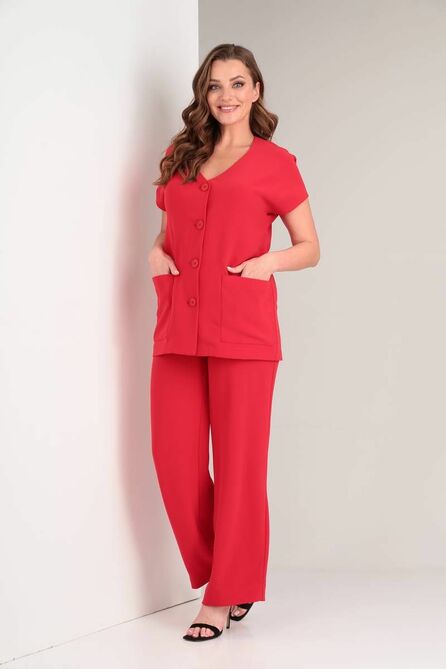 Костюм брючный SVT-fashion 568 красный Костюм брючный SVT-fashion 568 красный