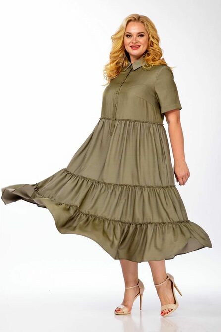 Повседневное платье SVT-fashion 558 хаки