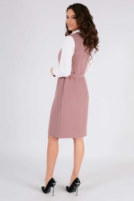 Офисное платье Teffi style L-1460 дымчато-розовый Офисное платье Teffi style L-1460 дымчато-розовый