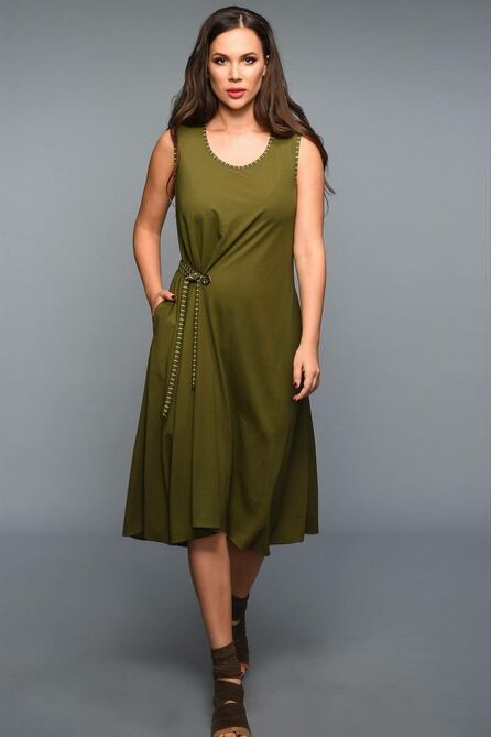 Повседневное платье Teffi style L-1334 хаки