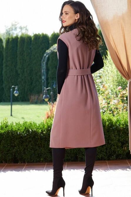 Офисное платье Teffi style L-1523 пыльно-розовый