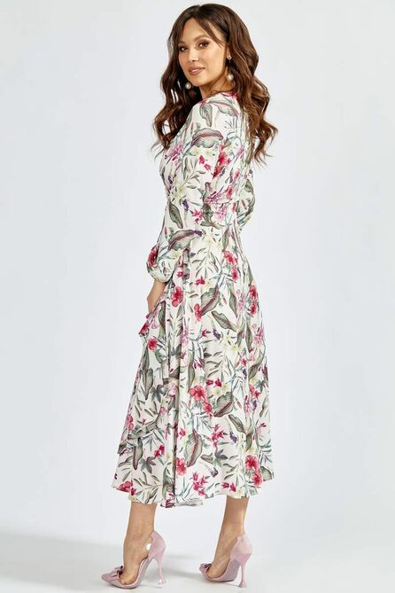 Повседневное платье Teffi style L-1417 цветы_на_молочном Повседневное платье Teffi style L-1417 цветы_на_молочном