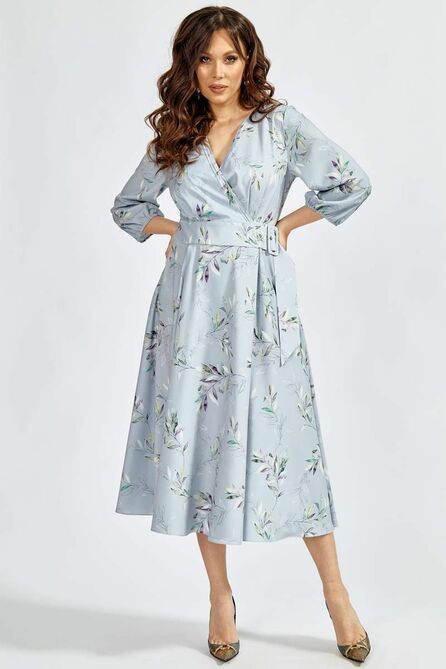 Повседневное платье Teffi style L-1637 серебристо-серый