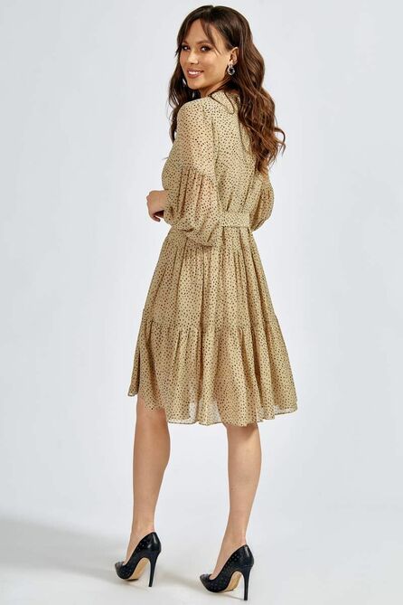 Повседневное платье Teffi style L-1634 камешки_на_бежевом Повседневное платье Teffi style L-1634 камешки_на_бежевом