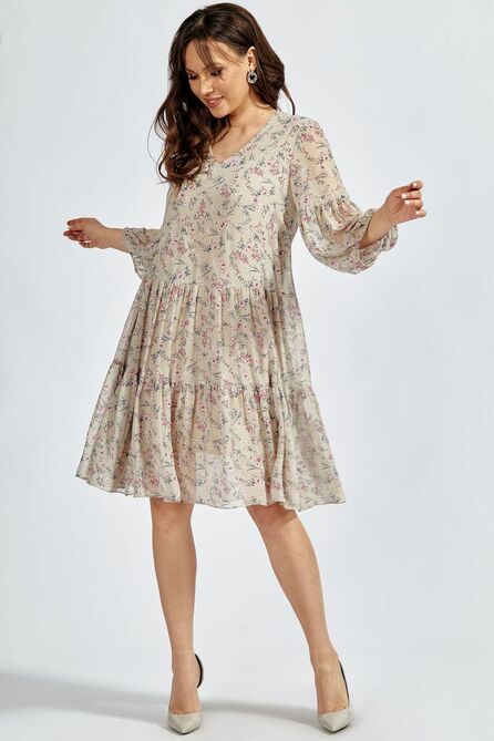 Повседневное платье Teffi style L-1634 дымчатый Повседневное платье Teffi style L-1634 дымчатый