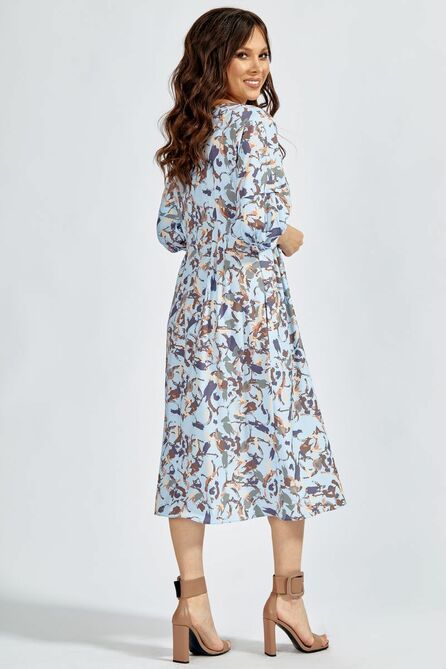 Повседневное платье Teffi style L-1635 рисунок_на_лазурном Повседневное платье Teffi style L-1635 рисунок_на_лазурном