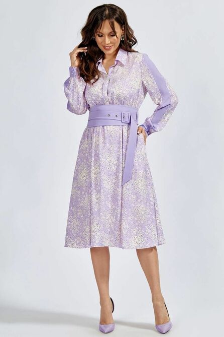 Повседневное платье Teffi style L-1638 сиреневый Повседневное платье Teffi style L-1638 сиреневый
