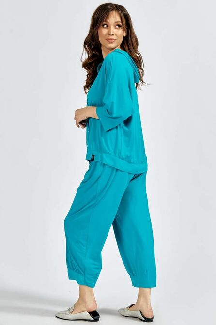 Брюки, Бомбер Teffi style L-1564 бирюзовый
