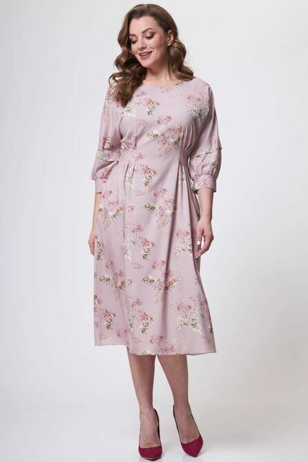 Повседневное платье Teffi style L-1635 пыльно-розовый