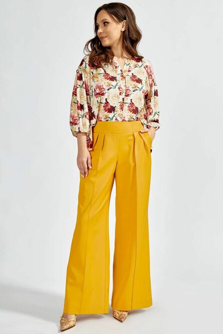 Брюки Teffi style L-1643 горчичный