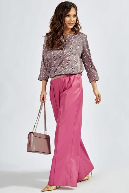 Блузка Teffi style L-1636 пепельно_лиловый