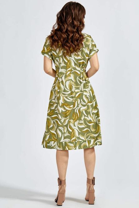 Повседневное платье Teffi style L-1640 листья_авакадо