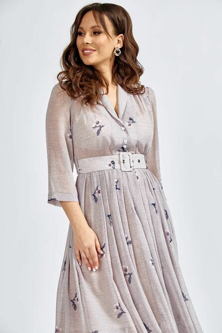 Повседневное платье Teffi style L-1487 дымчато-серый Повседневное платье Teffi style L-1487 дымчато-серый