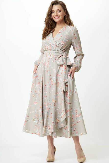 Повседневное платье Teffi style L-1483 тюльпаны_на_песочном