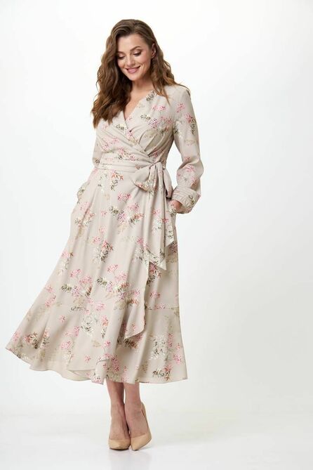 Вечернее платье Teffi style L-1483 бежевый Вечернее платье Teffi style L-1483 бежевый