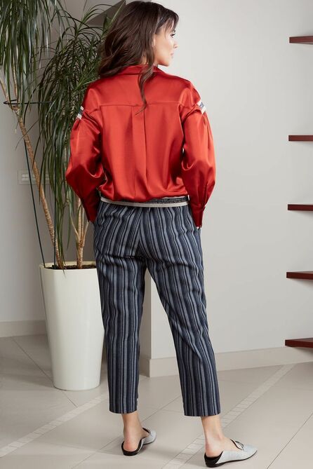 Брюки Teffi style L-1548/1 синяя_полоска Брюки Teffi style L-1548/1 синяя_полоска