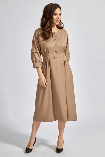 Повседневное платье Teffi style L-1576 капучино Повседневное платье Teffi style L-1576 капучино