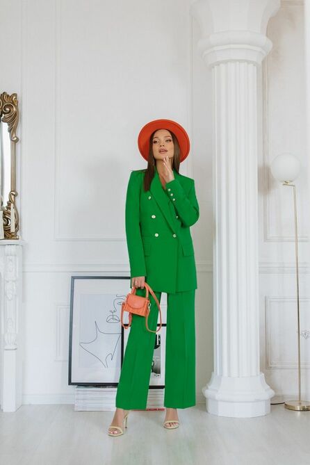 Костюм брючный Temper 397 зеленый