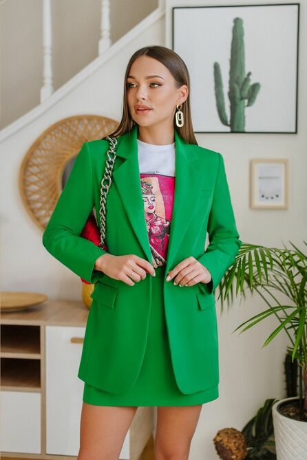 Юбка, Жакет, Майка Temper 485 зеленый