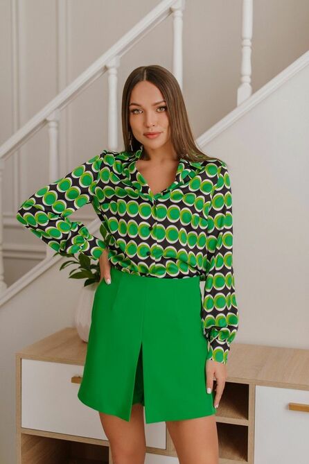 Костюм с блузкой Temper 486 зеленый