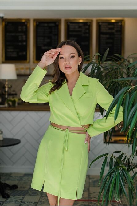 Юбочный костюм Temper 489 салатовый