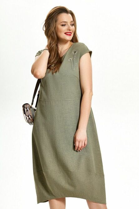 Повседневное платье TEZA 1490 хаки